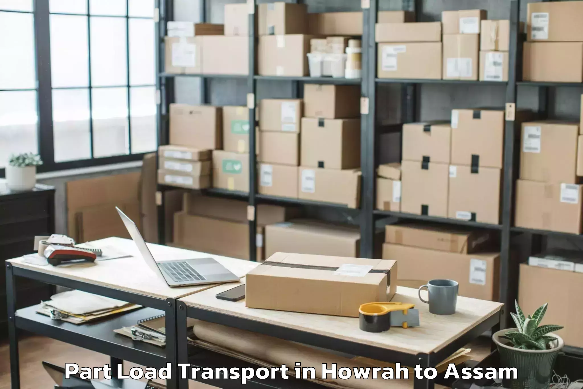 Book Howrah to Bajali Part Load Transport Online